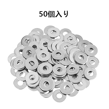 Amazon | SLEIJAOOE 平ワッシャー 50個入り (M3×10mm×0.8mm